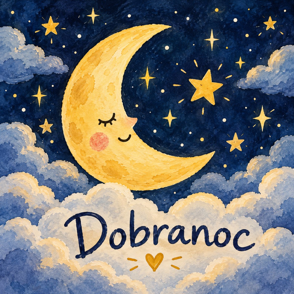 Plakat nocny księżyc gwiazdy