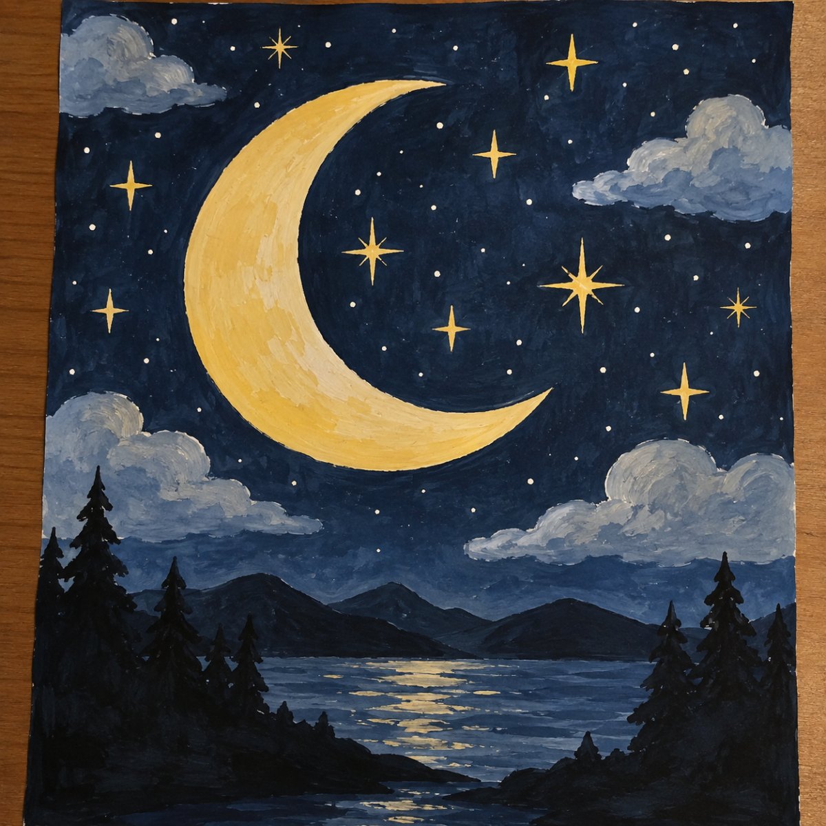 Plakat księżyc nocna dekoracja