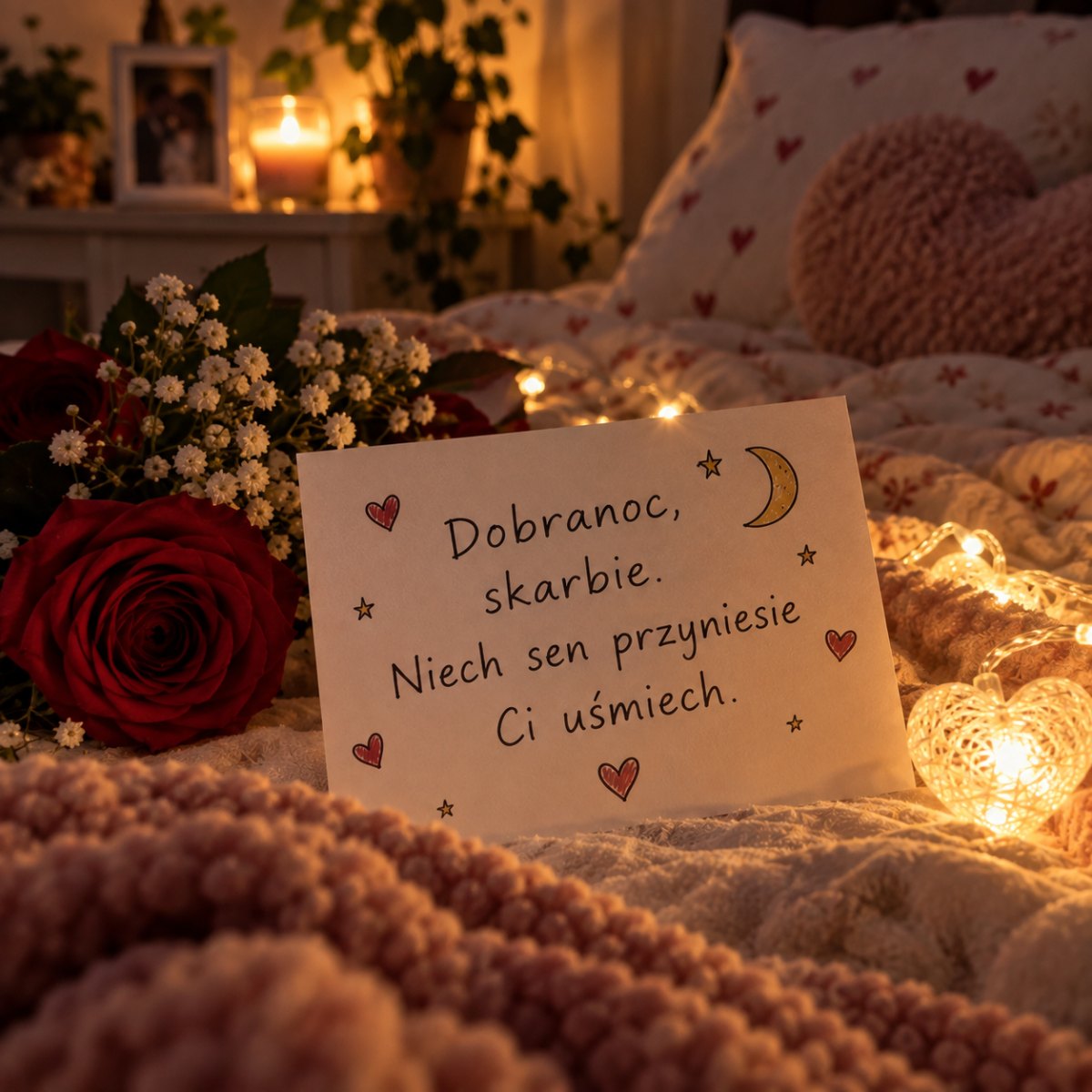 Przytulna dedykacja na dobranoc