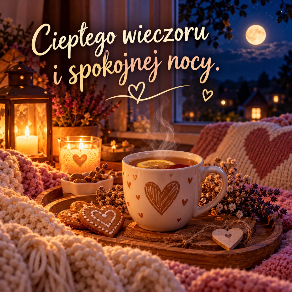 Kubek herbaty wieczorem