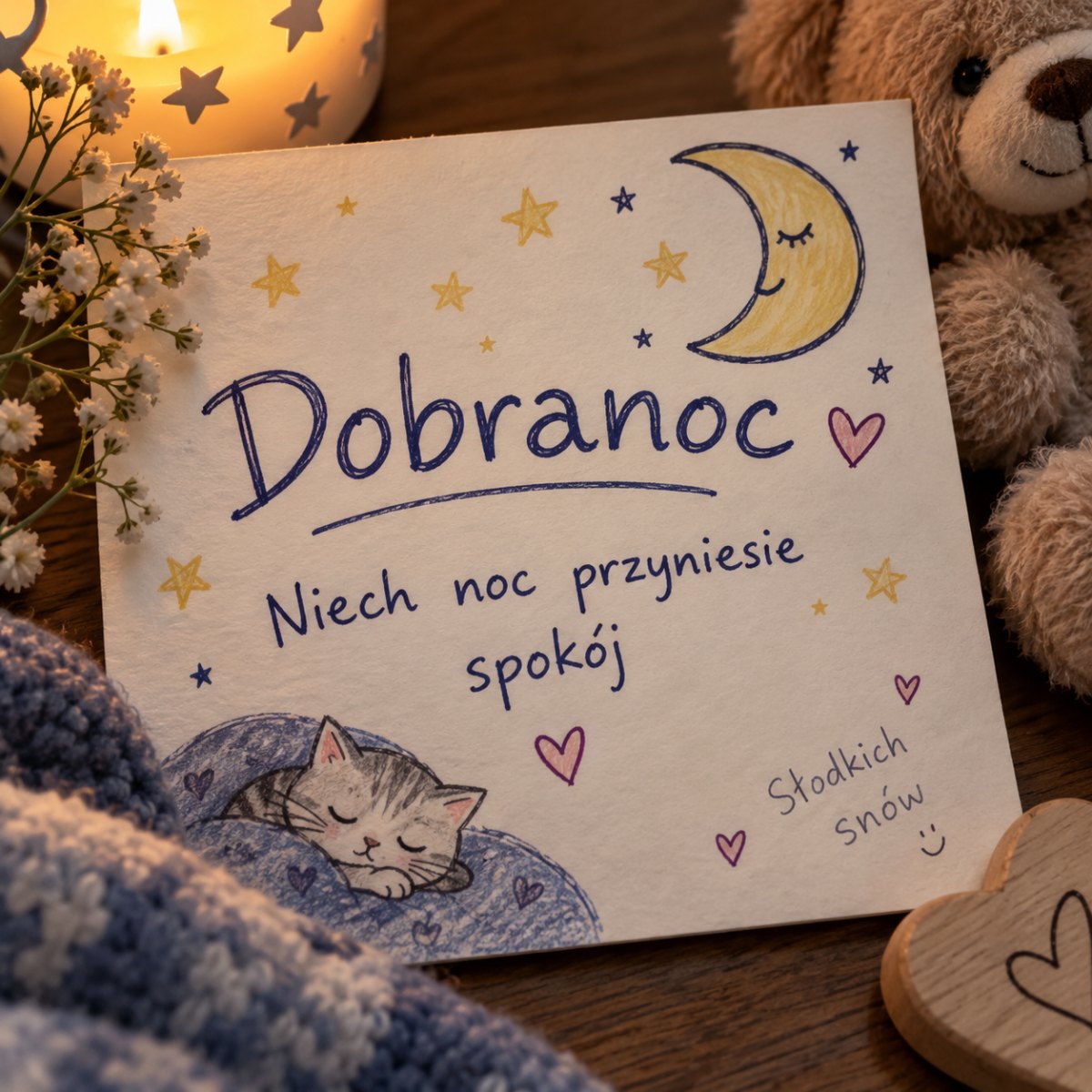 Ręcznie pisana dobranoc