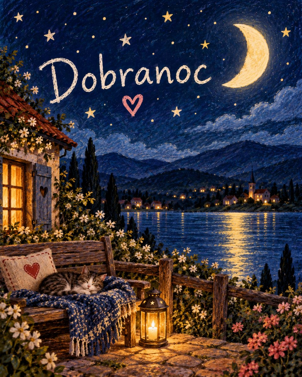 Relaksujący plakat z nocnym krajobrazem