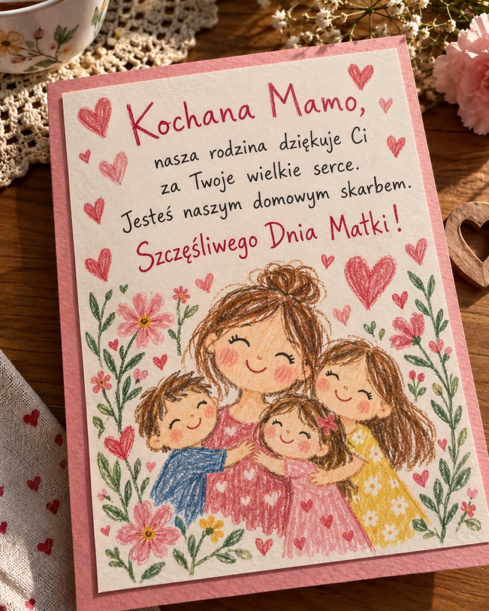 Rodzinna kartka dla mamy