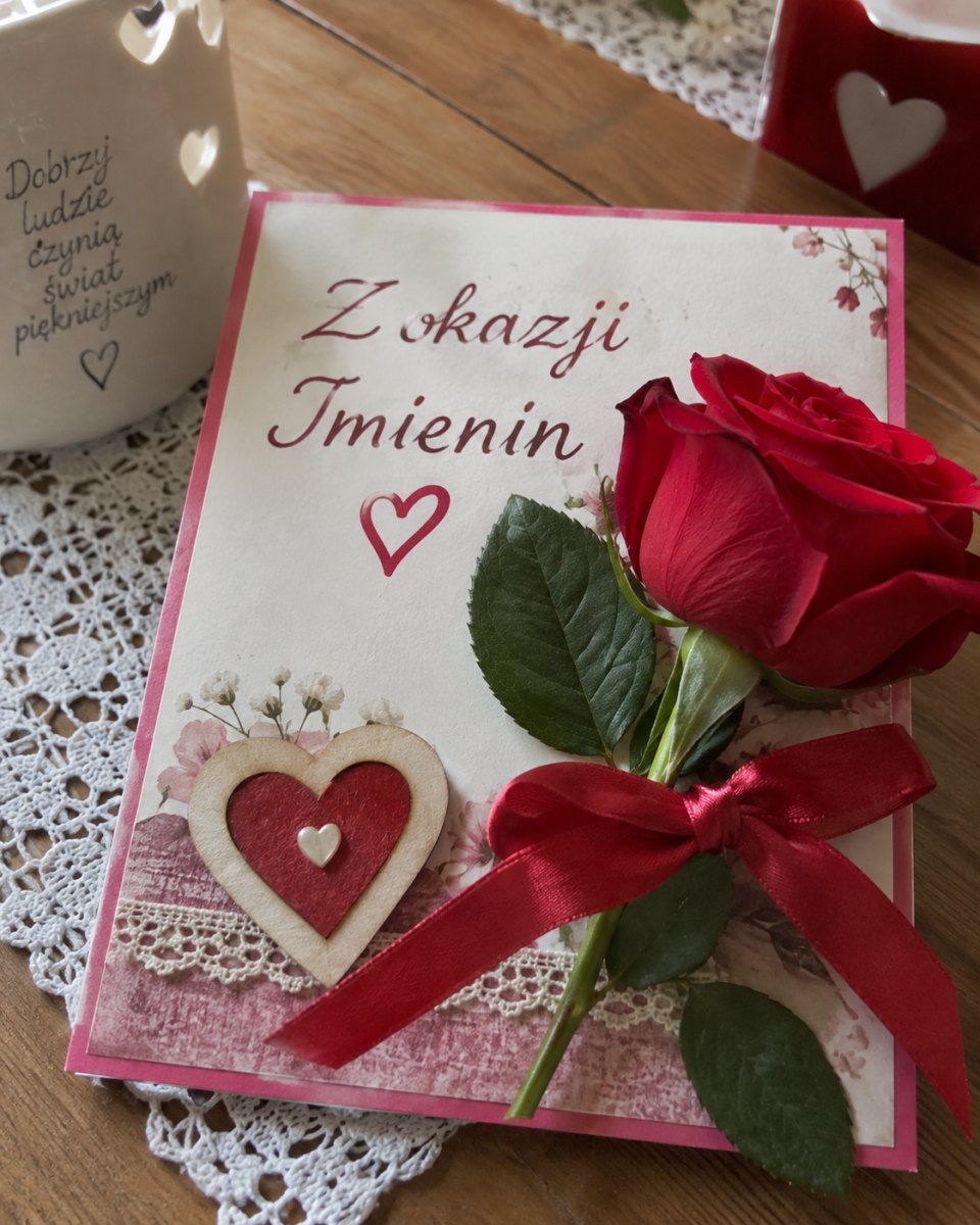 Romantyczna kartka z różą