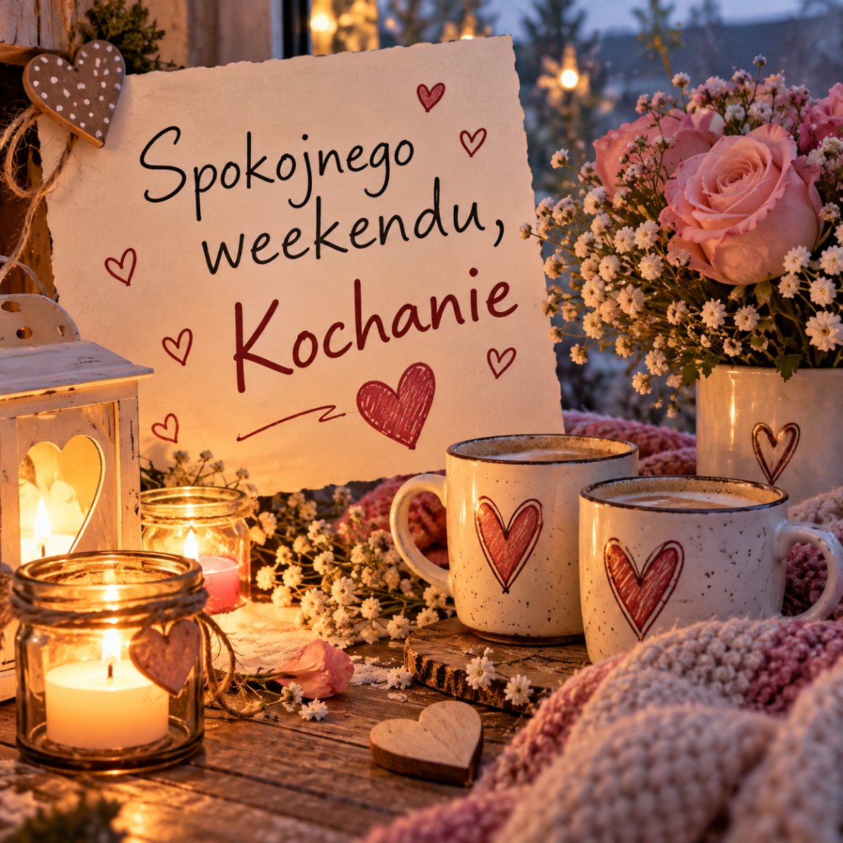 Romantyczna kartka weekendowa