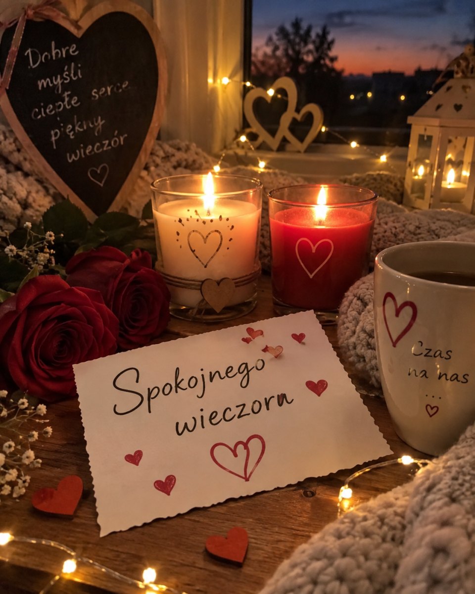 Romantyczna kartka wieczorna
