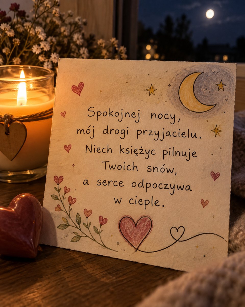 Romantyczna kartka przy świetle świecy