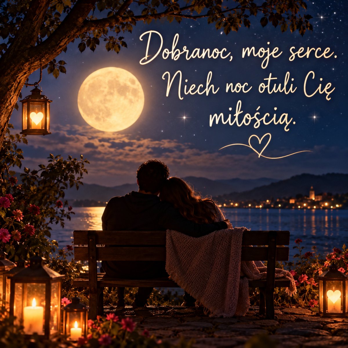 Gute Nacht Bild mit Spruch inspiracje na dobranoc