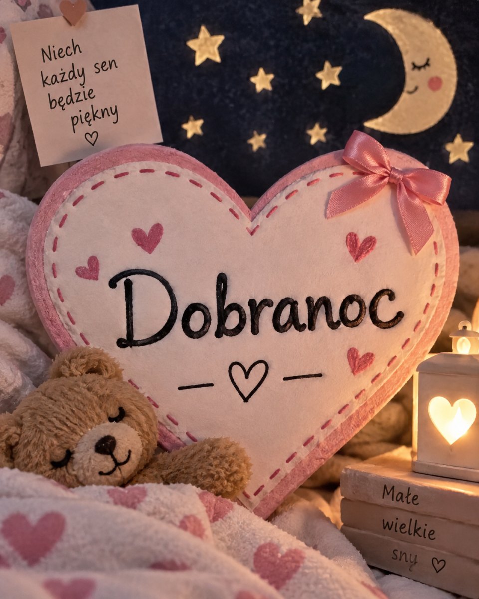 Serce z napisem Dobranoc