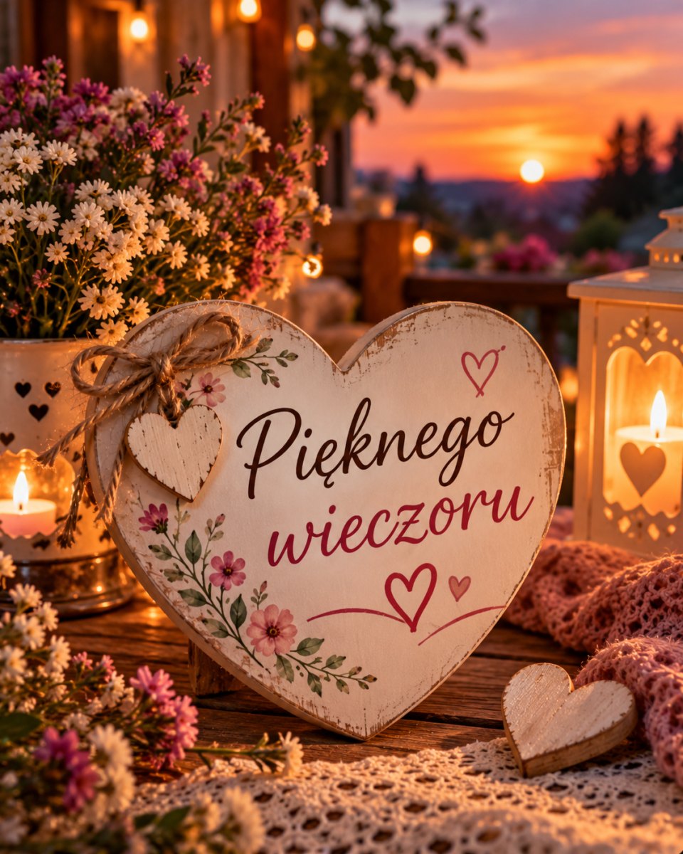 Serce z życzeniem wieczoru