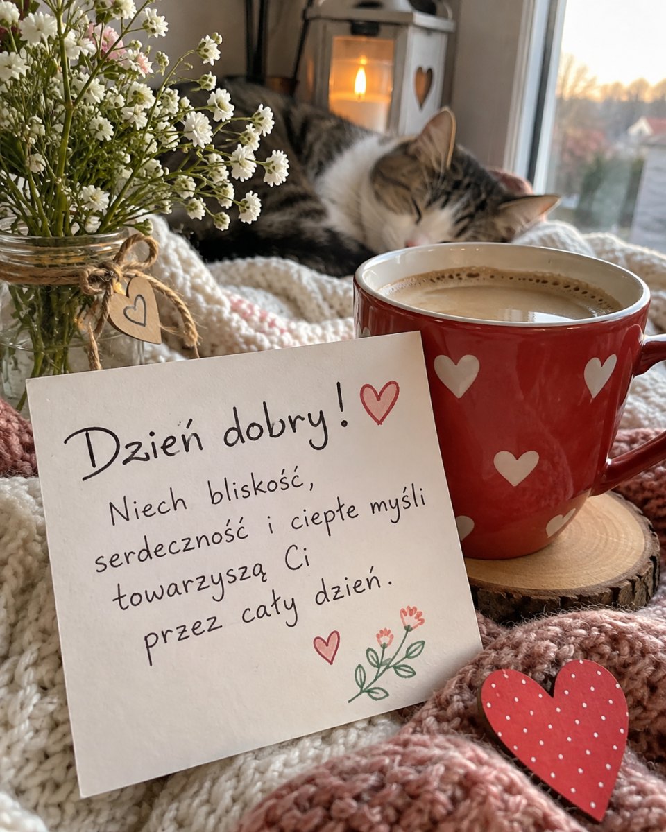 Serdeczna kartka przytulny poranek