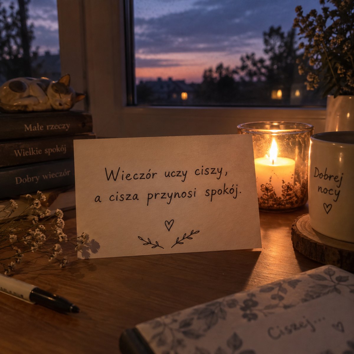 Wieczorna kartka z refleksyjną myślą