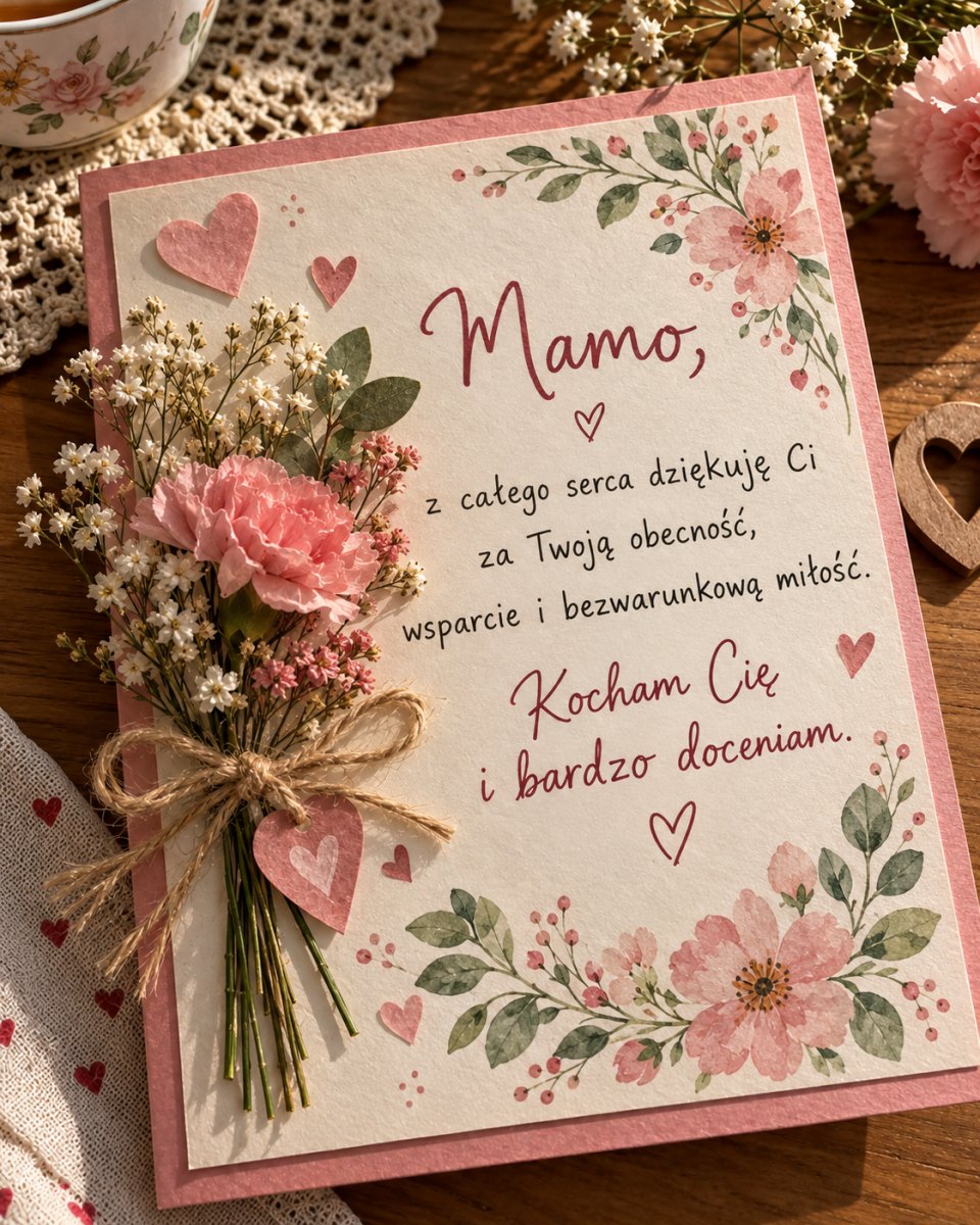 Szczere podziękowanie mamie
