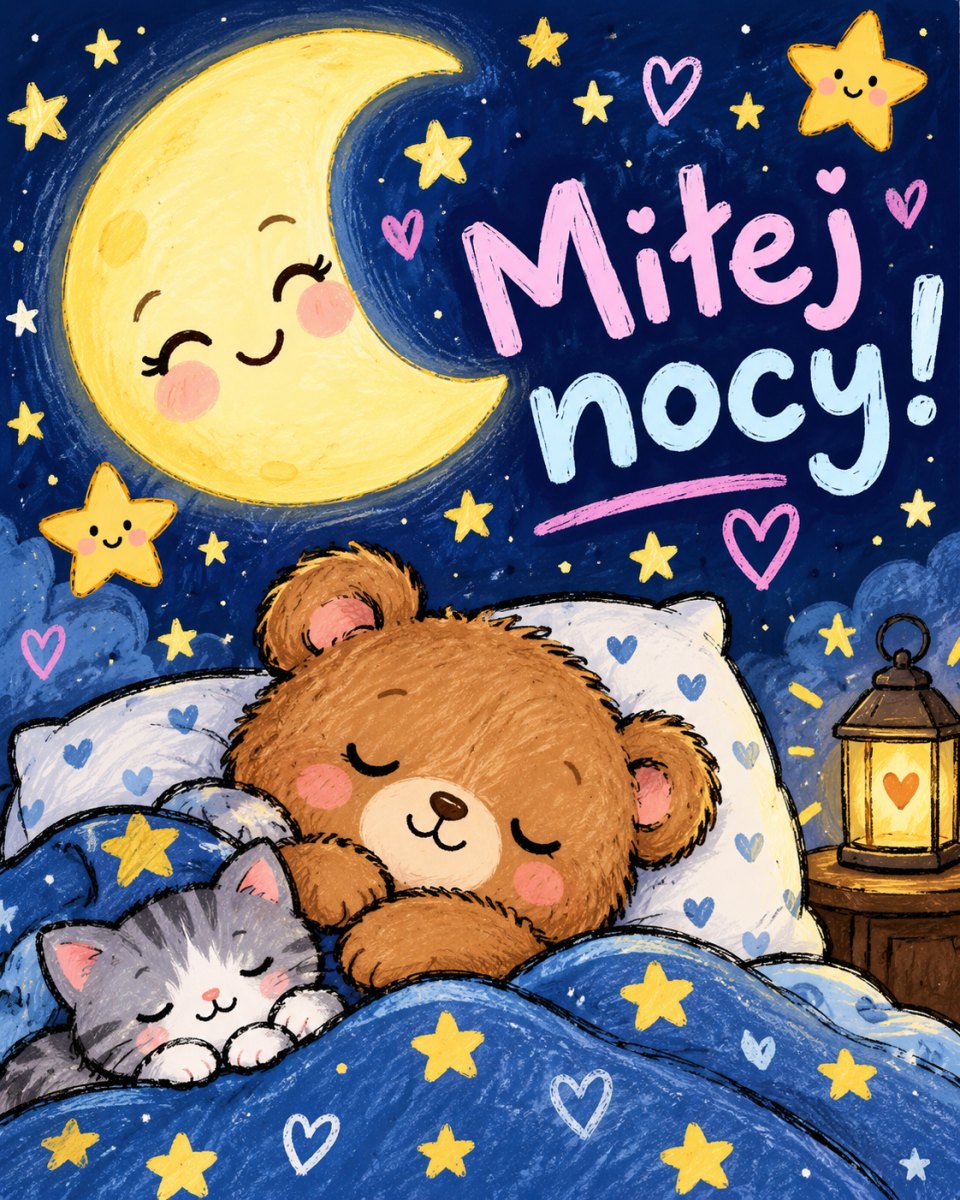 Urocza grafika nocne pozdrowienie