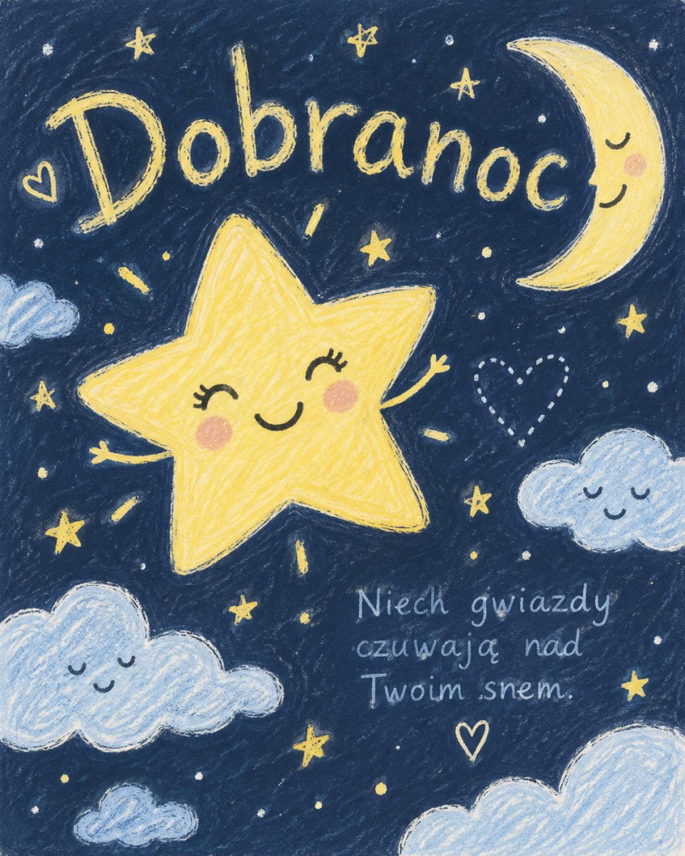 Urocza ilustracja gwiazdy na dobranoc