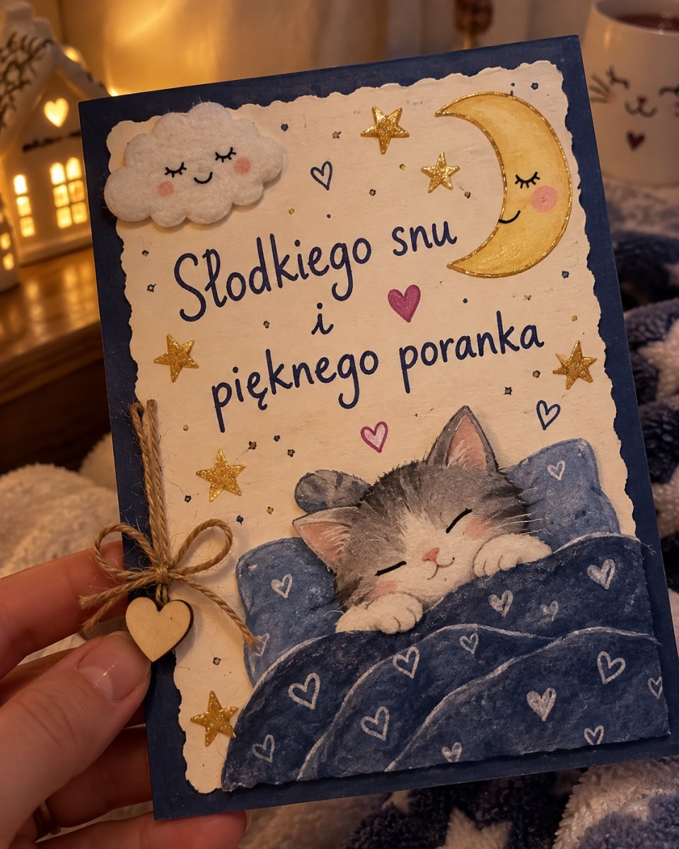 Urocza kartka z życzeniem snu