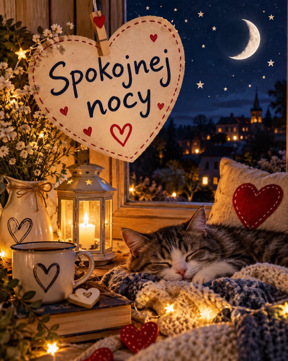 Wieczorna kartka ze spokojnym życzeniem